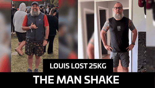 Louis lost 25kg in 9 months using The Man Shake — before & after