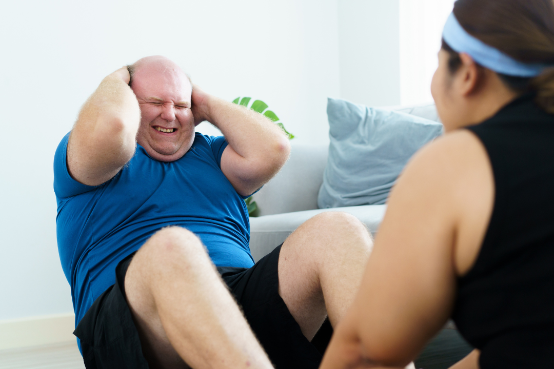 Big man working out