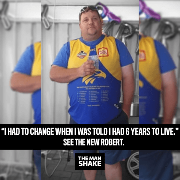Robert lost 40kg in 13 months using The Man Shake — before & after